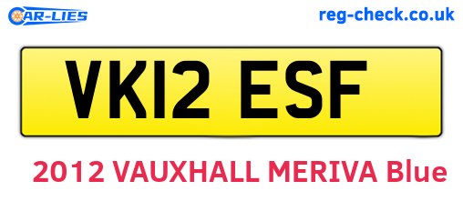 VK12ESF are the vehicle registration plates.