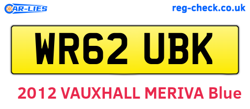 WR62UBK are the vehicle registration plates.