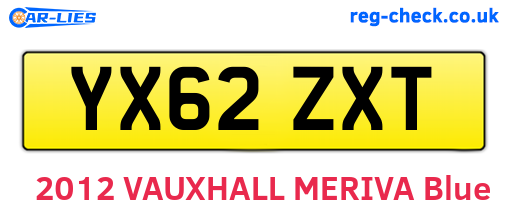 YX62ZXT are the vehicle registration plates.