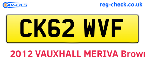 CK62WVF are the vehicle registration plates.