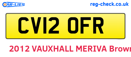 CV12OFR are the vehicle registration plates.