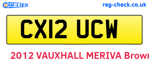 CX12UCW are the vehicle registration plates.