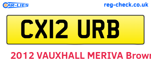 CX12URB are the vehicle registration plates.