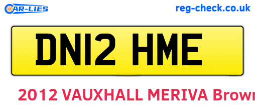 DN12HME are the vehicle registration plates.