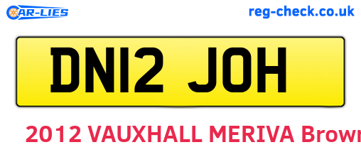 DN12JOH are the vehicle registration plates.