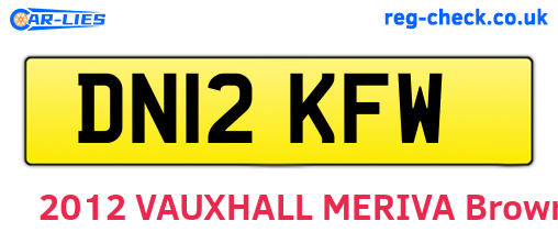 DN12KFW are the vehicle registration plates.