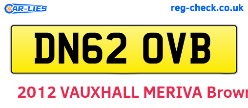 DN62OVB are the vehicle registration plates.