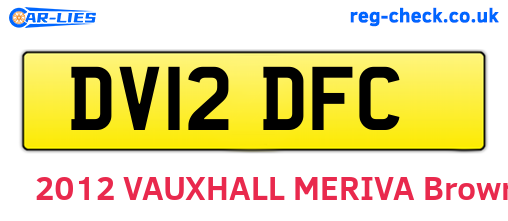 DV12DFC are the vehicle registration plates.