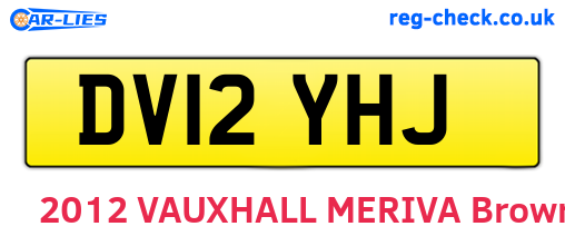 DV12YHJ are the vehicle registration plates.