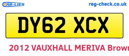 DY62XCX are the vehicle registration plates.