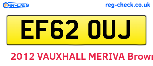 EF62OUJ are the vehicle registration plates.