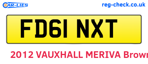 FD61NXT are the vehicle registration plates.