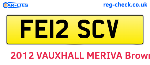 FE12SCV are the vehicle registration plates.