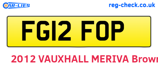 FG12FOP are the vehicle registration plates.
