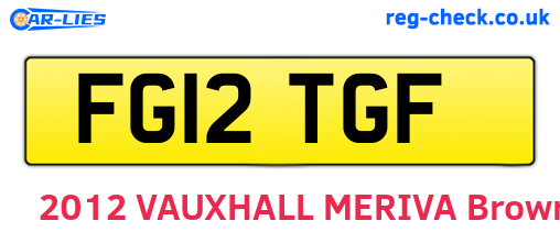 FG12TGF are the vehicle registration plates.