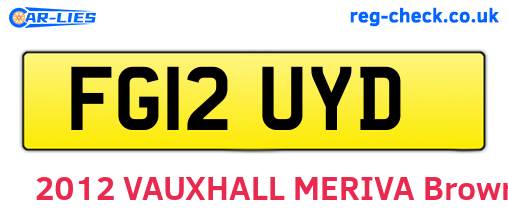 FG12UYD are the vehicle registration plates.