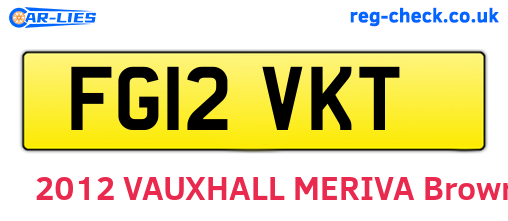 FG12VKT are the vehicle registration plates.