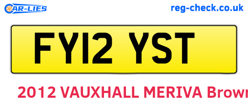 FY12YST are the vehicle registration plates.