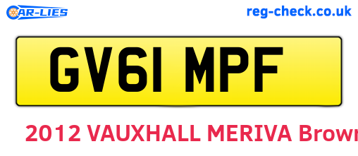 GV61MPF are the vehicle registration plates.