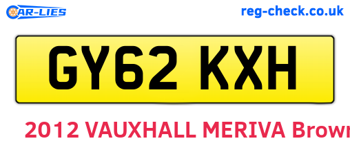 GY62KXH are the vehicle registration plates.