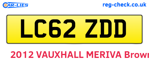LC62ZDD are the vehicle registration plates.