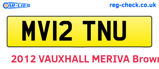 MV12TNU are the vehicle registration plates.