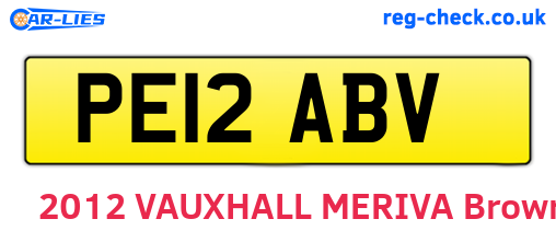 PE12ABV are the vehicle registration plates.