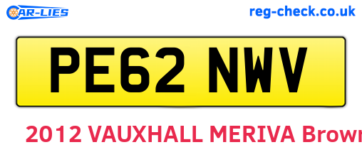 PE62NWV are the vehicle registration plates.