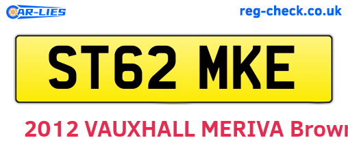 ST62MKE are the vehicle registration plates.