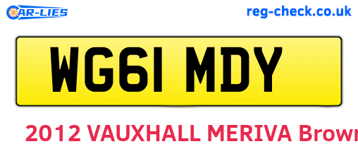 WG61MDY are the vehicle registration plates.