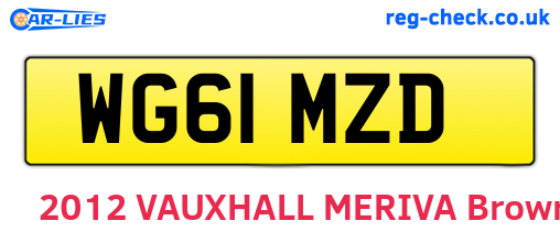 WG61MZD are the vehicle registration plates.