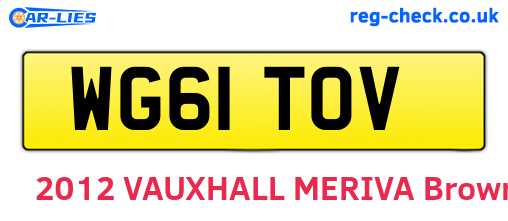 WG61TOV are the vehicle registration plates.
