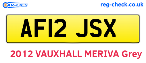 AF12JSX are the vehicle registration plates.