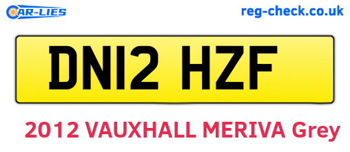 DN12HZF are the vehicle registration plates.