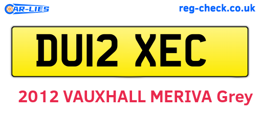 DU12XEC are the vehicle registration plates.