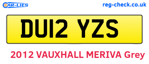 DU12YZS are the vehicle registration plates.