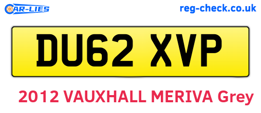 DU62XVP are the vehicle registration plates.