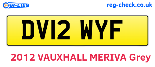 DV12WYF are the vehicle registration plates.