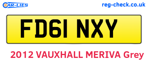 FD61NXY are the vehicle registration plates.
