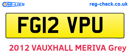 FG12VPU are the vehicle registration plates.