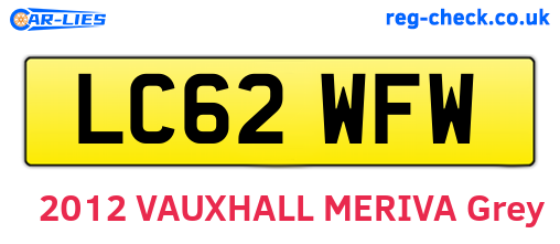 LC62WFW are the vehicle registration plates.
