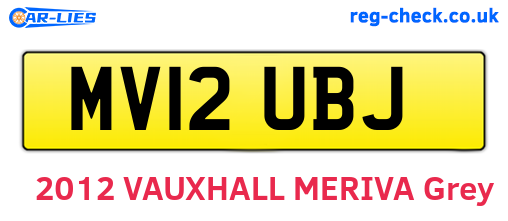 MV12UBJ are the vehicle registration plates.