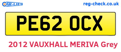 PE62OCX are the vehicle registration plates.