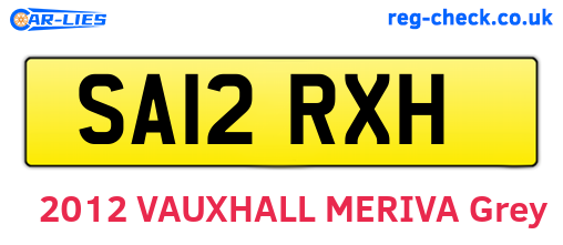SA12RXH are the vehicle registration plates.