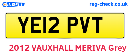 YE12PVT are the vehicle registration plates.