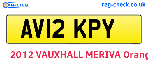 AV12KPY are the vehicle registration plates.