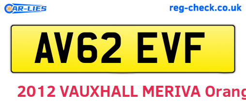 AV62EVF are the vehicle registration plates.