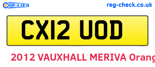 CX12UOD are the vehicle registration plates.