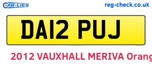 DA12PUJ are the vehicle registration plates.