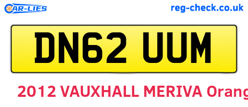 DN62UUM are the vehicle registration plates.
